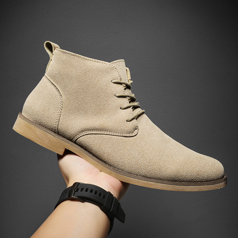 Men Formal Wear With Boots - Stivali Chelsea Marroni in Stile Britannico